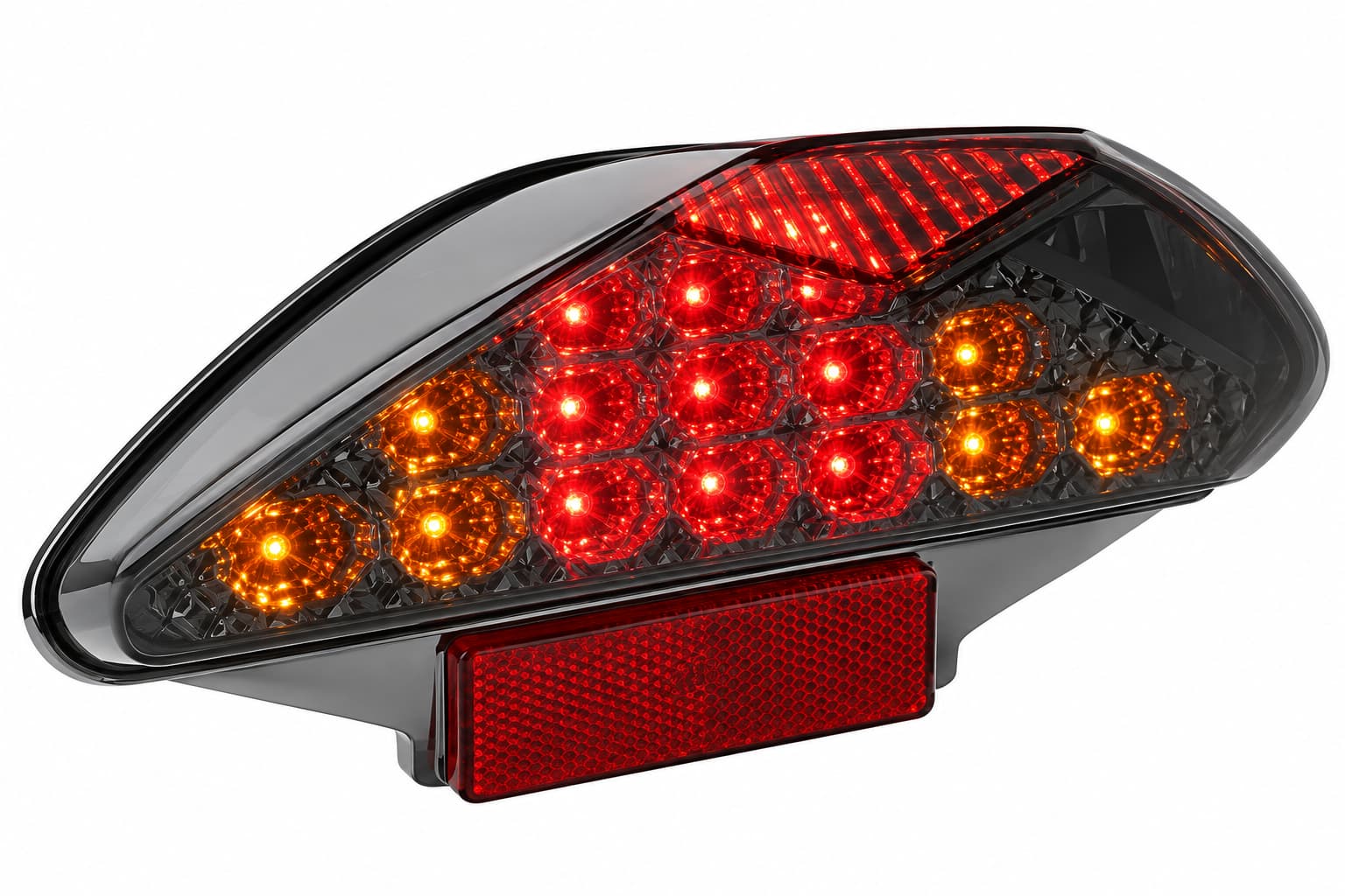 STR8 Black Line tummennettu LED-takavalo, Yamaha Aerox -12