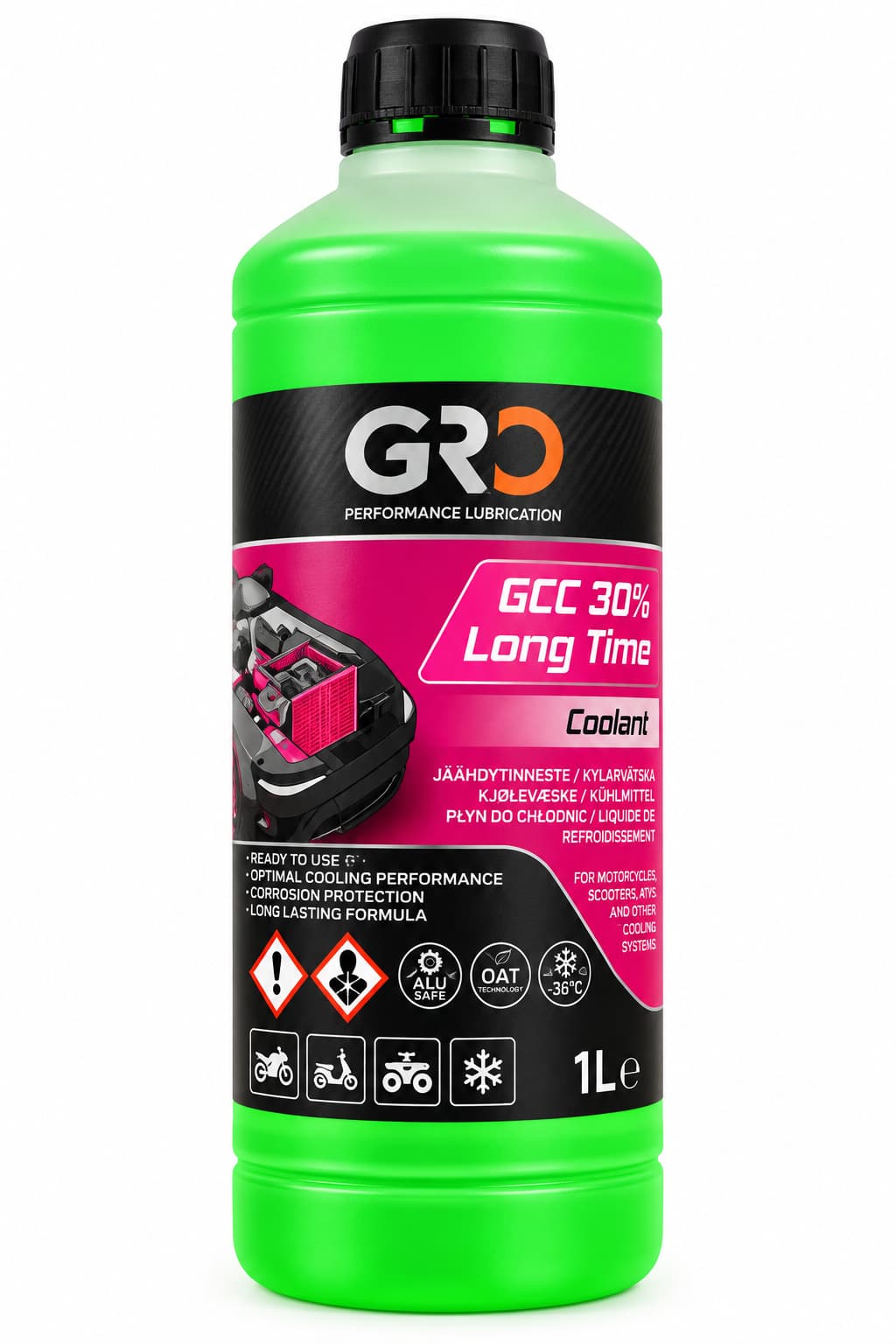 GRO GCC 30% Long time – jäähdytysneste 1L vihreä
